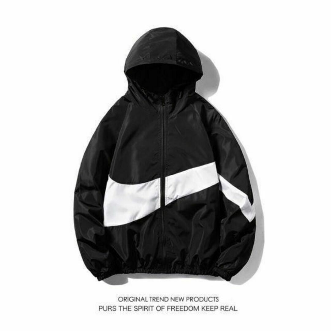 デザイン ナイロンパーカー マウンテンパーカー 2XL ホワイト 男女兼用 新品 メンズのジャケット/アウター(マウンテンパーカー)の商品写真