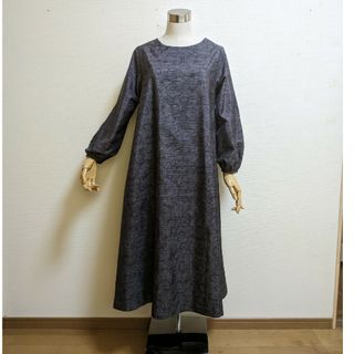 SOLD　着物リメイク　ワンピース　大島紬　M〜L(ひざ丈ワンピース)