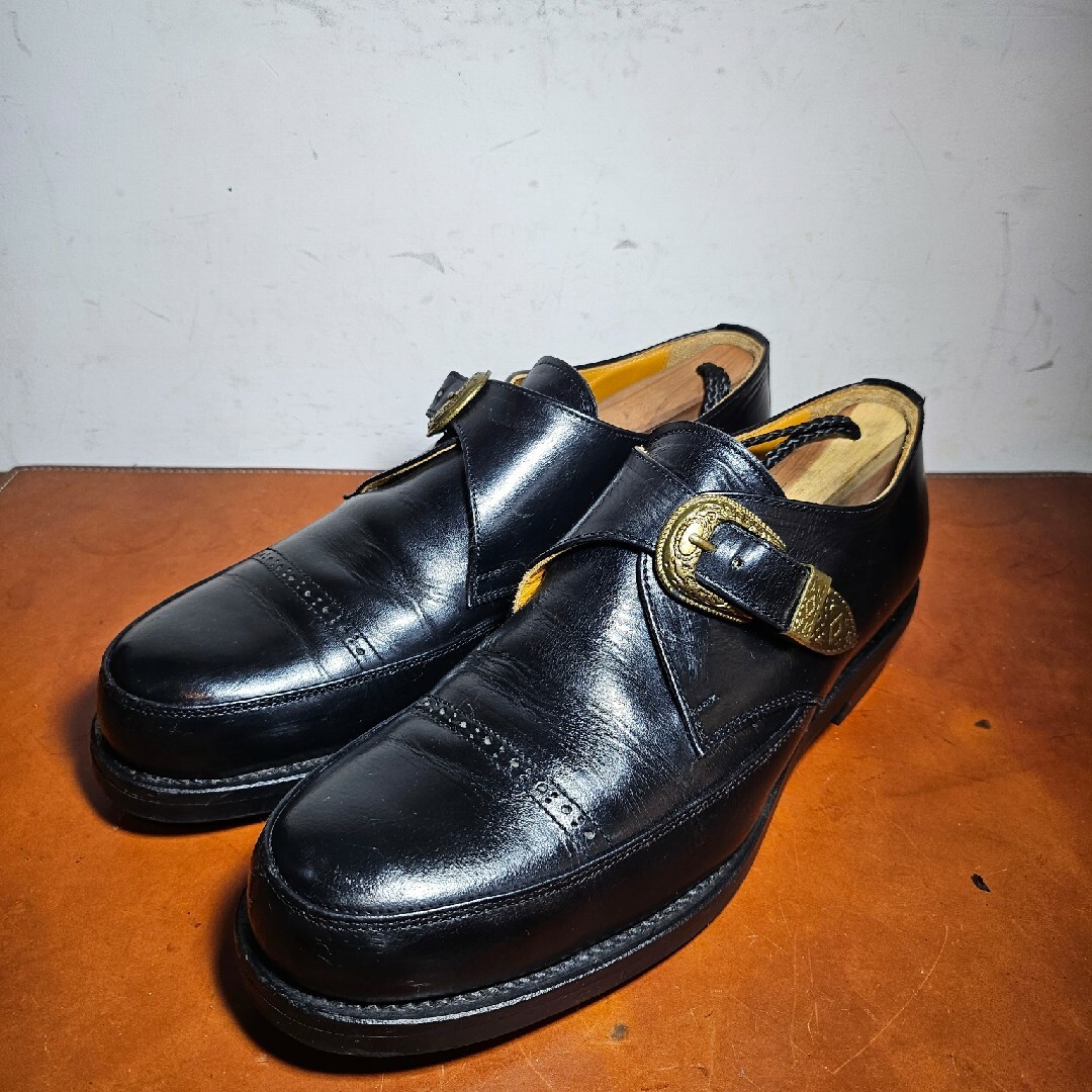 CALEE　SINGLE MONK STRAP BOOTS　カウレザー　シューズ