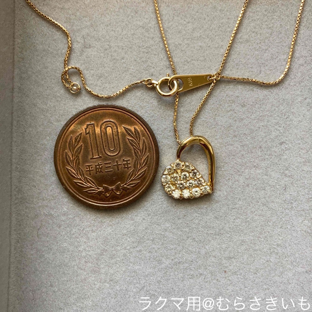 0.5カラット ダイヤ K18 YG ハート ネックレス レディースのアクセサリー(ネックレス)の商品写真