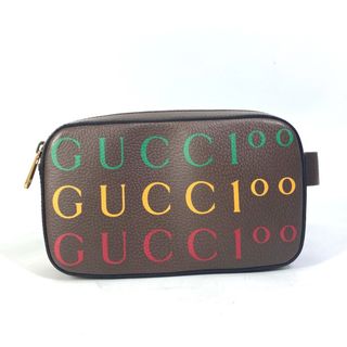 グッチ(Gucci)のグッチ GUCCI 100周年記念 ロゴ 602695 クロス カバン ベルトバッグ ショルダーバッグ ボディバッグ レザー ブラウン 未使用(ボディーバッグ)