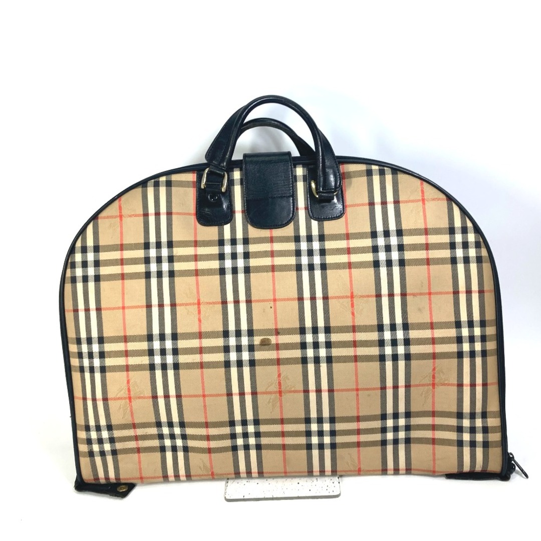 BURBERRY(バーバリー)のバーバリー BURBERRY チェック ハンドバッグ ガーメントバッグ キャンバス/レザー ベージュ メンズのバッグ(ボストンバッグ)の商品写真