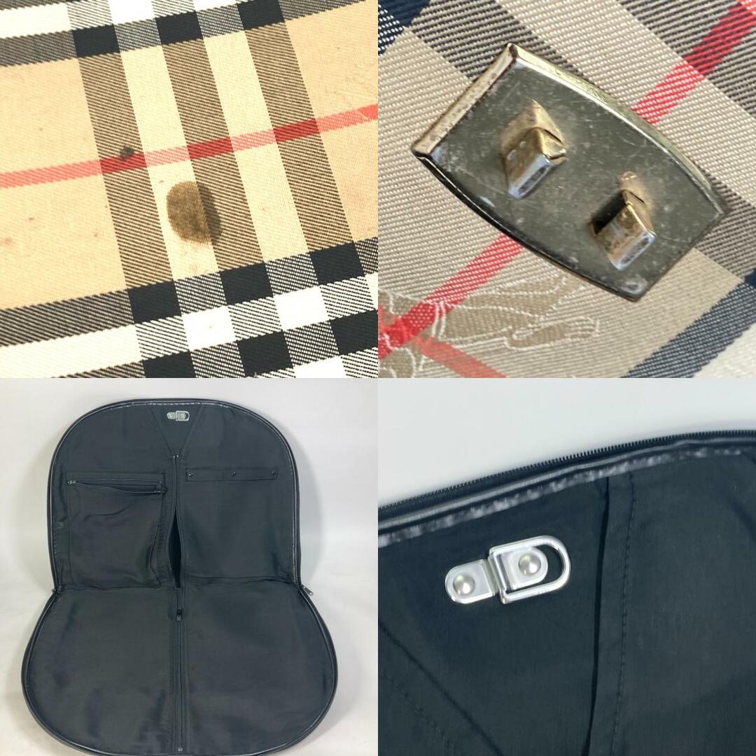 BURBERRY(バーバリー)のバーバリー BURBERRY チェック ハンドバッグ ガーメントバッグ キャンバス/レザー ベージュ メンズのバッグ(ボストンバッグ)の商品写真