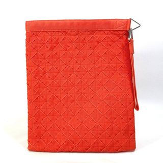 ボッテガヴェネタ(Bottega Veneta)のボッテガヴェネタ BOTTEGA VENETA ライト ウェビング 667060 イントレチャート ストラップ付 カバン ポーチ クラッチバッグ オレンジ 美品(クラッチバッグ)