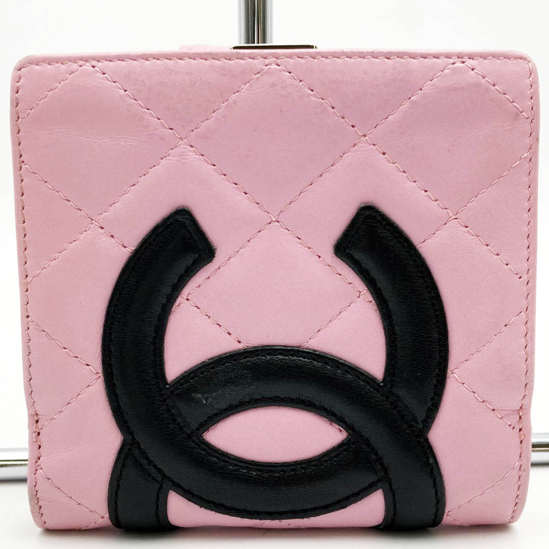 CHANEL シャネル カンボンライン 二つ折り財布 財布 ウォレット ココマーク ピンク ブラック レザー レディース ファッション 小物 USED  【中古】 | フリマアプリ ラクマ