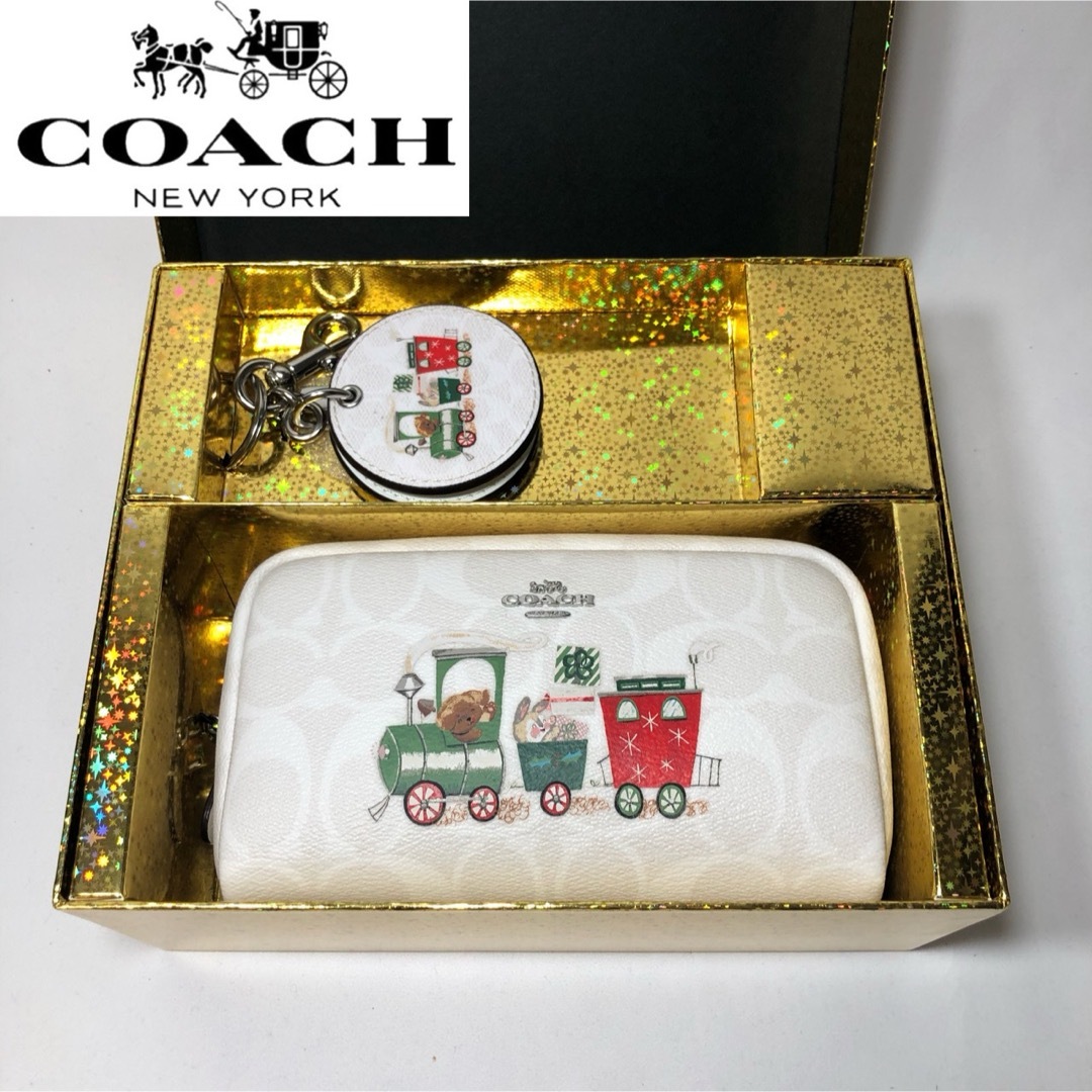 新品】COACH コスメポーチ ミラー ボックス入り セット - www