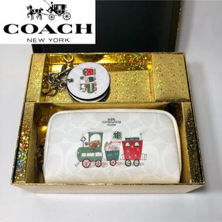 コーチ(COACH)の【新品】COACH コスメポーチ ミラー ボックス入り セット(ポーチ)