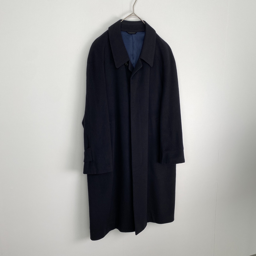 【ステンカラーコート カシミヤ100% イタリア製 黒 古着】