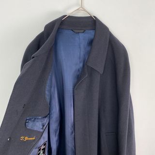 ステンカラーコート カシミヤ100% イタリア製 黒 古着】の通販 by