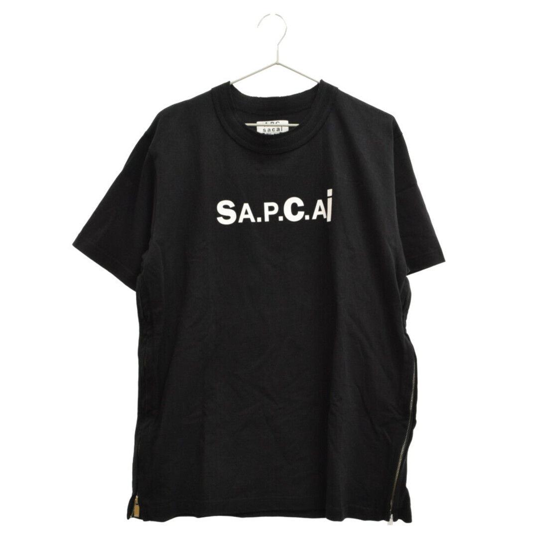 Sacai サカイ 21SS×A.P.C. ロゴプリント 再構築 半袖Tシャツ ブラック 21E2-COEQW-M26978 | フリマアプリ ラクマ