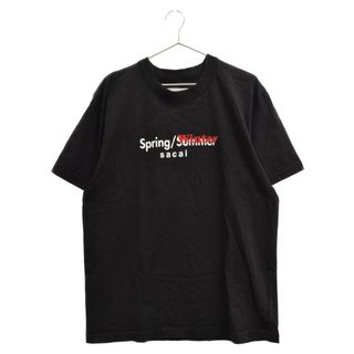 サカイ(sacai)のSacai サカイ 19SS SPRING/WINTER CUT SEWN ロゴプリント 半袖Tシャツ ブラック 19-01928M(Tシャツ/カットソー(半袖/袖なし))