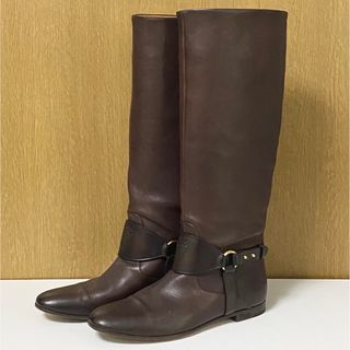 グッチ(Gucci)のGUCCI グッチ ロング ブーツ クレスト ブラウン  36.5(ブーツ)