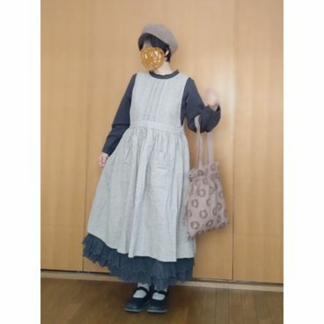 SM2(サマンサモスモス)のサマンサモスモス★sm2★チャコール⋆綿麻２段裾スカラップレースギャザースカート レディースのスカート(ロングスカート)の商品写真