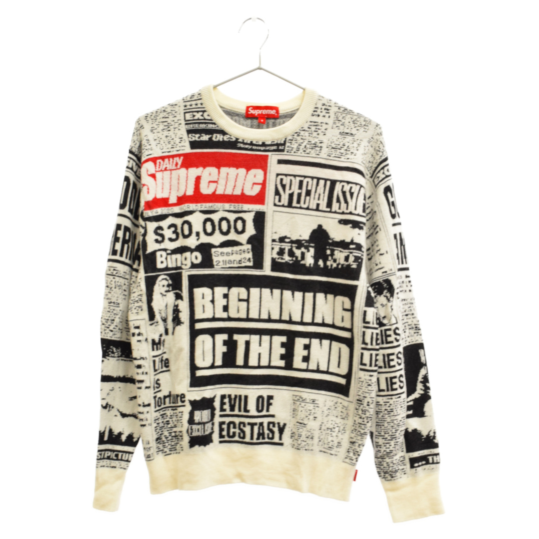 シュプリーム  18AW  Newsprint Sweater ニュースペーパーニット メンズ M