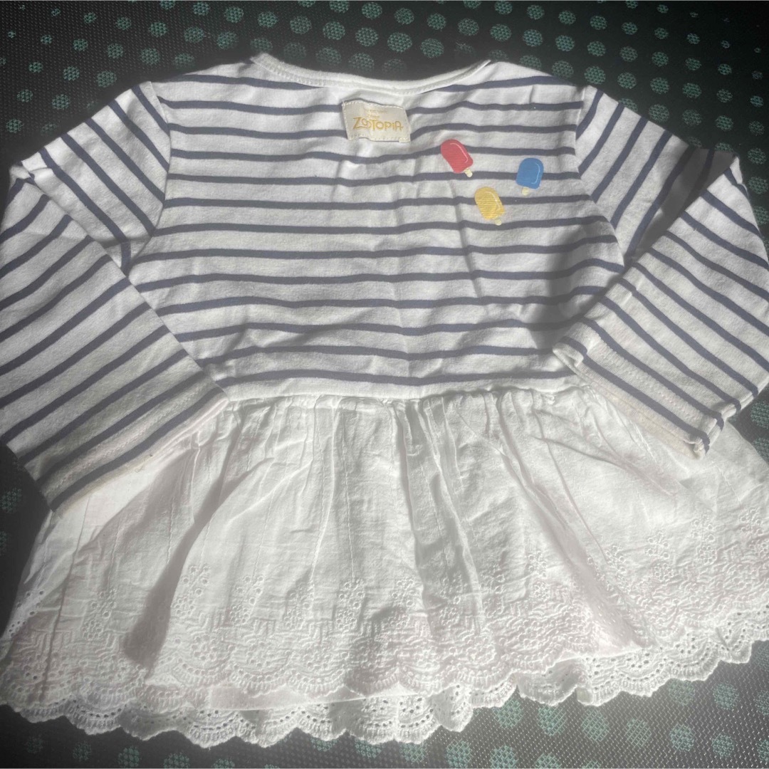 ズートピア　長袖　ゾウ　ボーダー　レース キッズ/ベビー/マタニティのベビー服(~85cm)(シャツ/カットソー)の商品写真