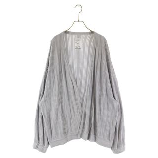 SHAREEF シャリーフ 22SS RIPPLE STRIPE CARDIGAN プリーツストライプ カーディガン グレー 22315042