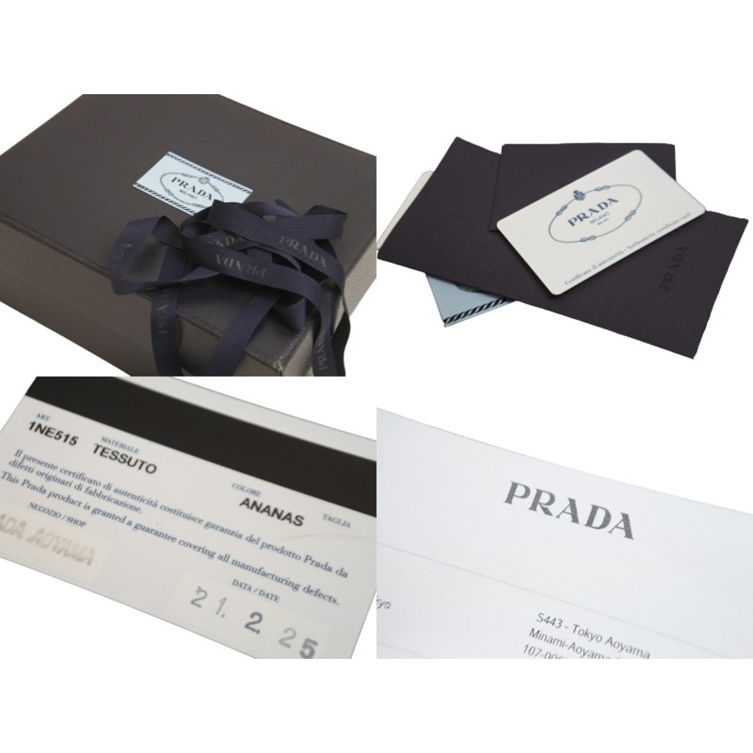 PRADA プラダ ハンドバッグ ミニバッグ 三角プレートロゴ テスート ナイロン 1NE515 イエロー シルバー金具 美品  56057