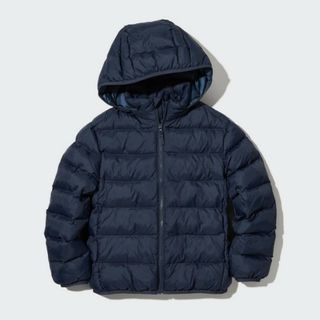 ユニクロ(UNIQLO)のユニクロ　ウォームパテッドウォッシャブルパーカー　ネイビー　140(ジャケット/上着)