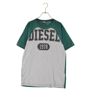 ディーゼル(DIESEL)のDIESEL ディーゼル T-RAGLEN ラグラン半袖Tシャツ グレー/グリーン(Tシャツ/カットソー(半袖/袖なし))