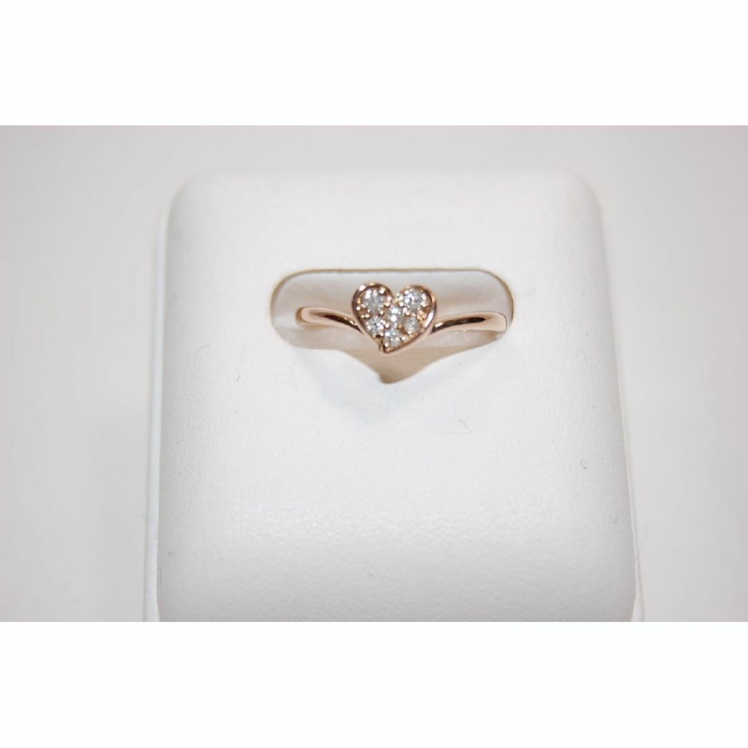 4℃(ヨンドシー)の４℃　ヨンドシー　Ｋ１８　ピンクゴールド　ハート　ダイヤモンド　リング　約１０号 レディースのアクセサリー(リング(指輪))の商品写真