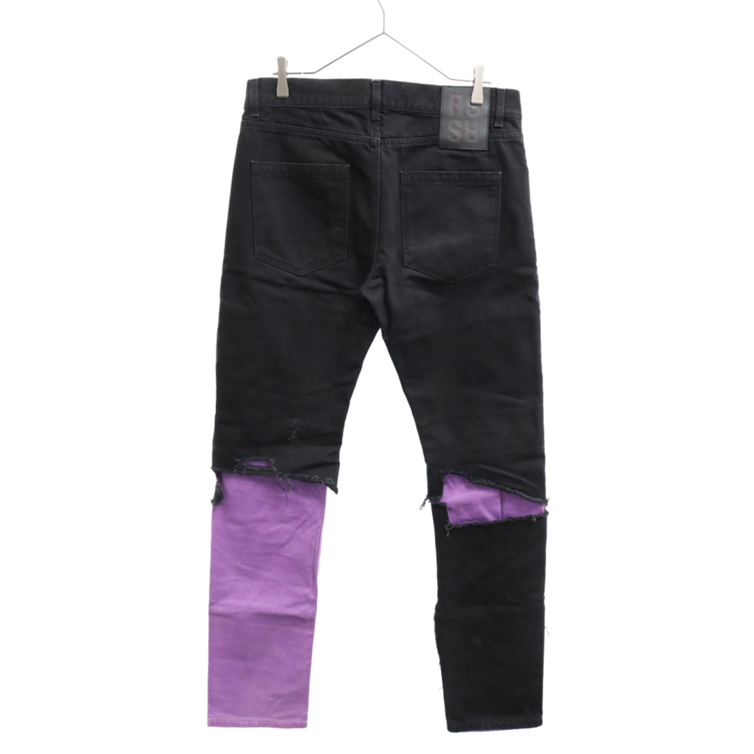 RAF SIMONS ラフシモンズ 20SS SKIM FIT DESTROYED DENIM PANTS 201-311A-10134 レイヤードデストロイデニムパンツ ブラック/パープル 1