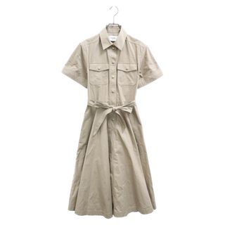 セリーヌ(celine)のCELINE セリーヌ 22SS Safari Shirt Dress サファリ 半袖シャツ ドレス 半袖ロング丈ワンピースベージュ 2R32A204I レディース(ロングワンピース/マキシワンピース)