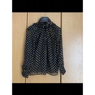 【良品】CELINE バイカラーシャツ トップス ホワイト ブルー 長袖 38