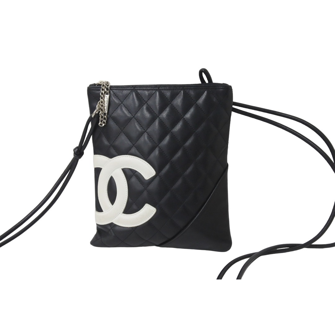 『USED』 CHANEL シャネル カンボンライン ショルダーバッグ レザー ブラック