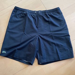 ラコステ(LACOSTE)の最終値下げ　ラコステ　ハーフパンツ　綿　黒　海外XL(ショートパンツ)