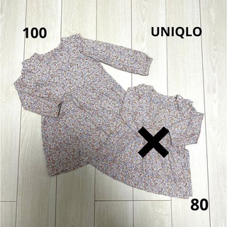 ユニクロ(UNIQLO)の【UNIQLO】花柄ワンピース　100(ワンピース)
