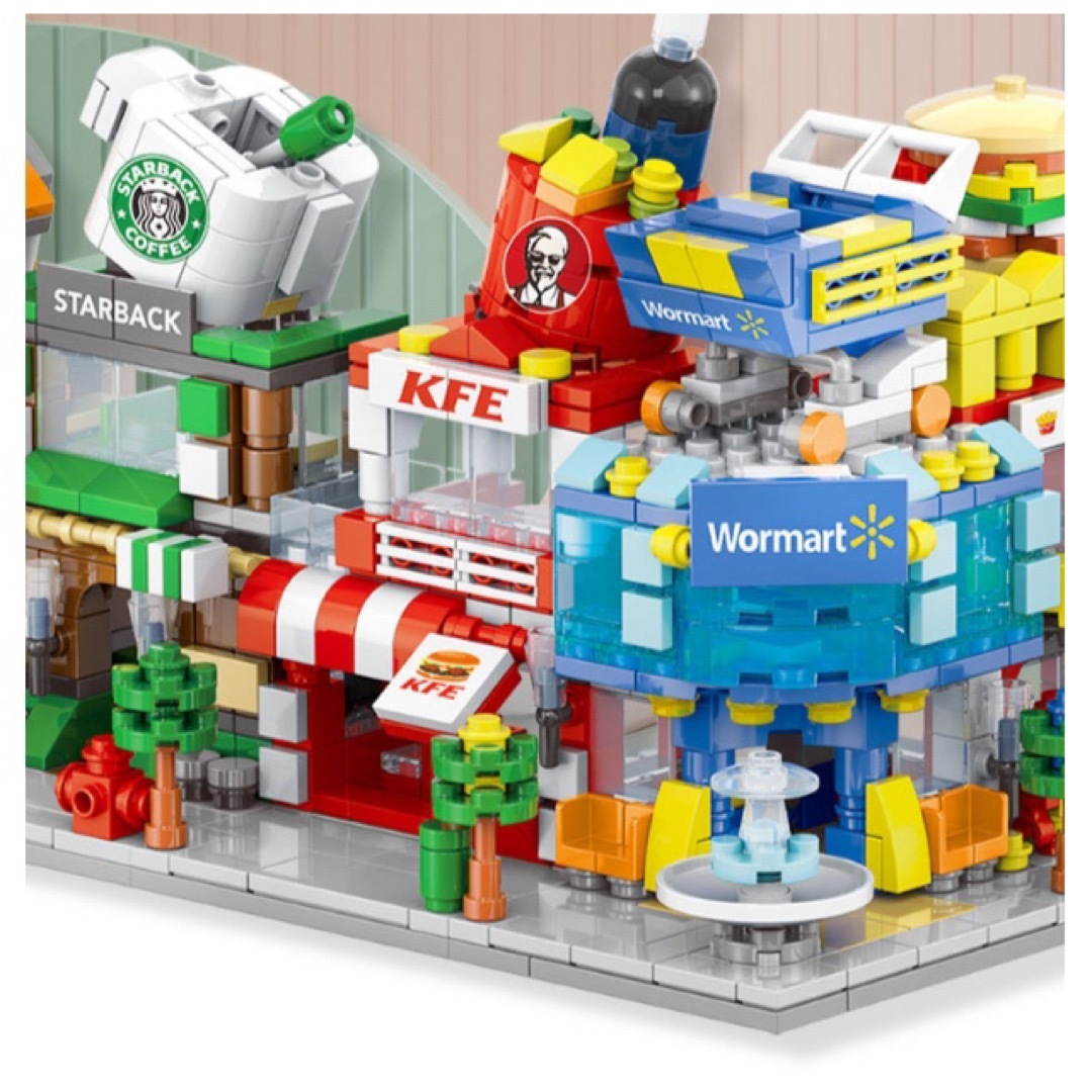 スタバ風 ビルディングブロック　ショップ　おもちゃ 互換　LEGO互換製品 エンタメ/ホビーのおもちゃ/ぬいぐるみ(模型/プラモデル)の商品写真