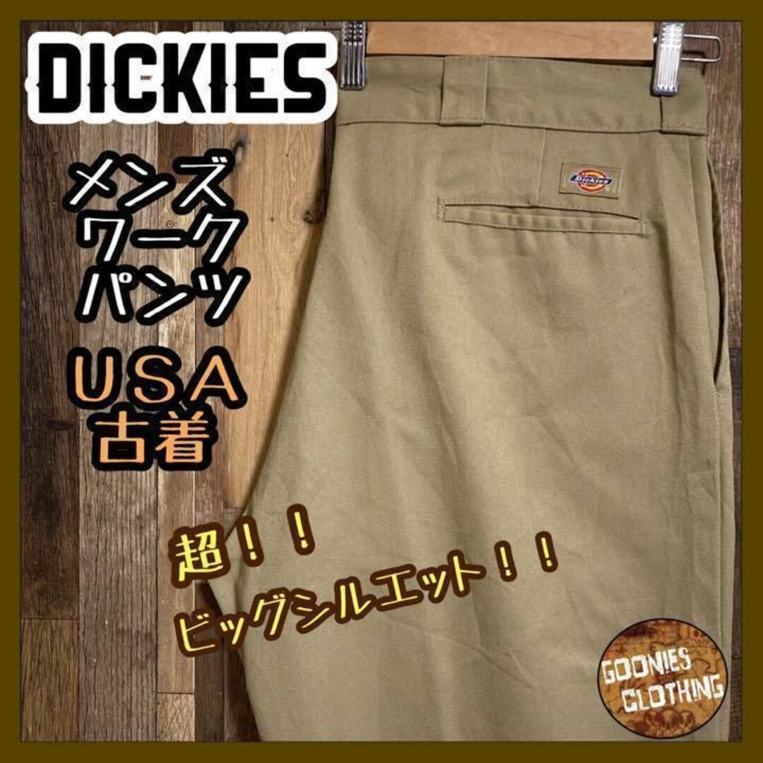 ディッキーズ メンズ ワーク パンツ ベージュ ロゴ 40 2XL USA