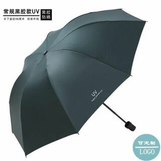 折り畳み傘 UV日傘 ダークグリーン晴雨兼用　軽い(傘)