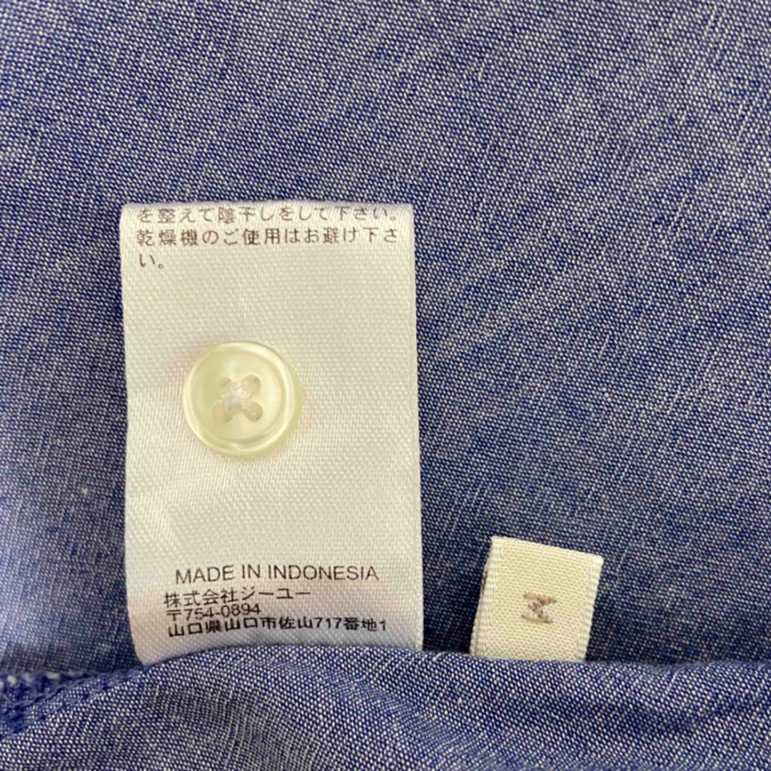 GU(ジーユー)の【GU】半袖シャツ　無地ブルー　Mサイズ レディースのトップス(シャツ/ブラウス(半袖/袖なし))の商品写真