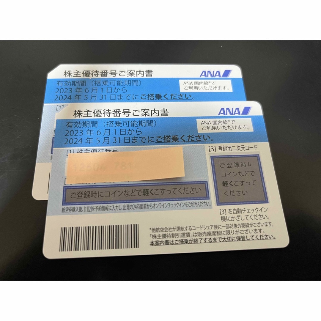 ANA 株主優待 2枚セット 2021/5/31まで利用可能