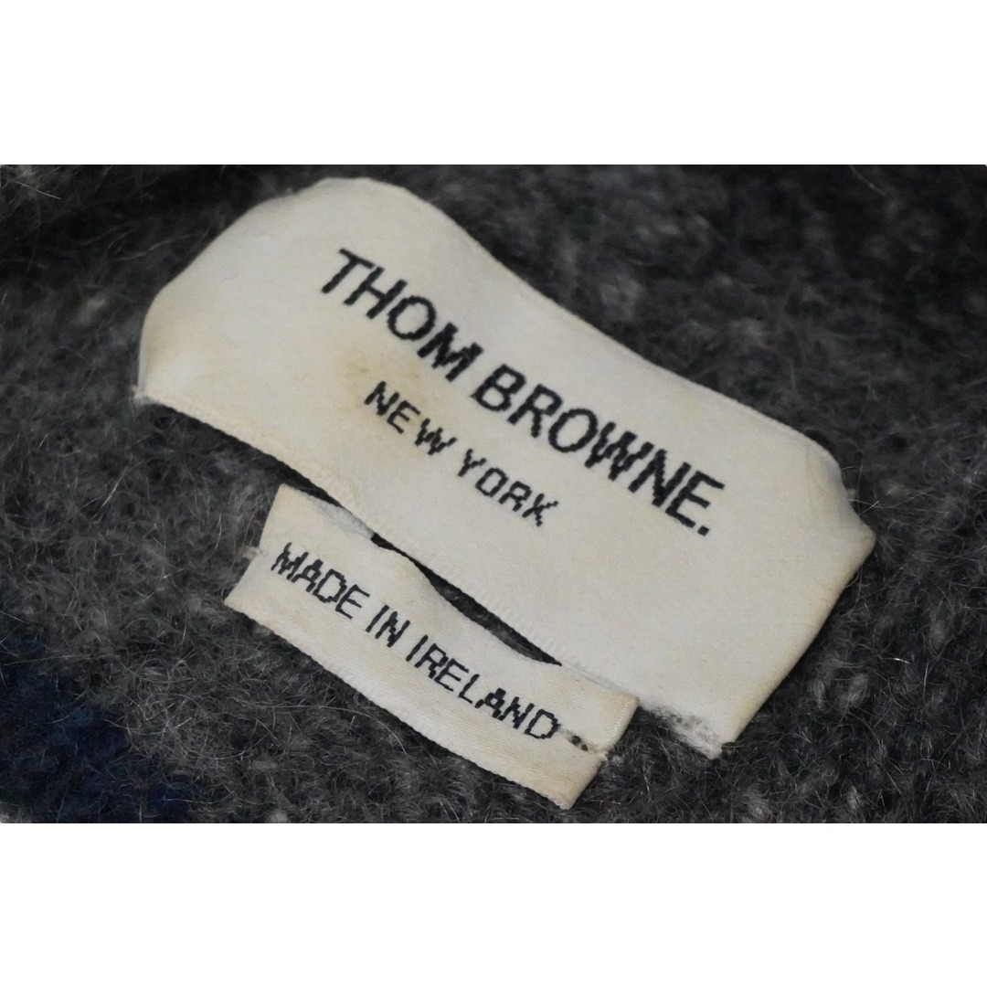 THOM BROWNE(トムブラウン)のTHOM BROWNE トムブラウン ニット帽 キャップ グレー ウール モヘヤ 中古 56013 レディースの帽子(ニット帽/ビーニー)の商品写真