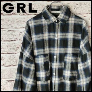 GRL　グレイル　トップス　ロングチェックシャツ　レディース【フリーサイズ】(シャツ/ブラウス(長袖/七分))