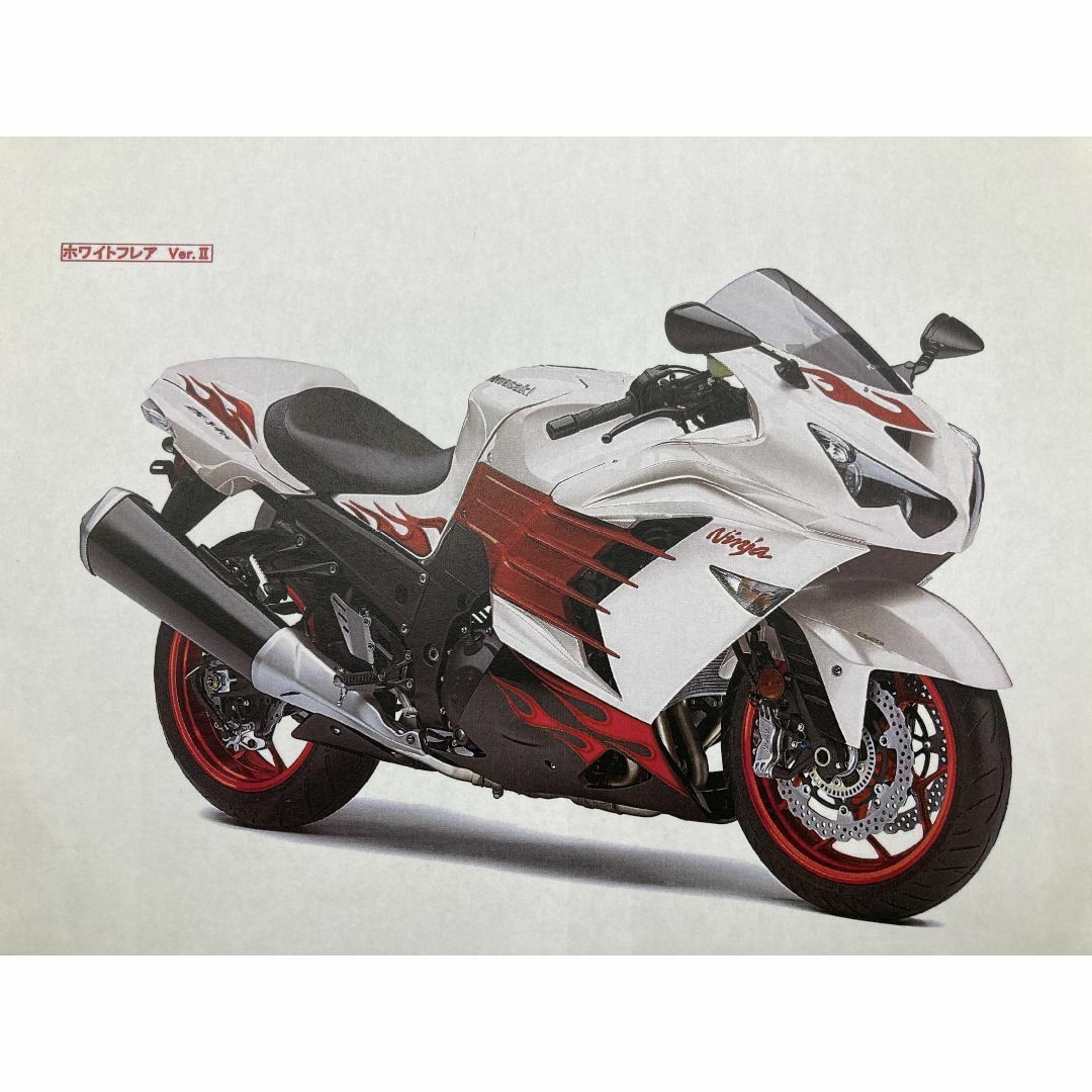 ZX-14R カウルデカール 在庫有 即納 社外 新品 バイク 部品 未使用品 ホワイトフレアパターン そのまま使える 修復素材に カスタム素材に:22201914