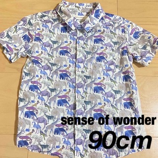 センスオブワンダー(sense of wonder)のsense of wonder アニマル柄蝶ネクタイ付シャツ　90cm(Tシャツ/カットソー)