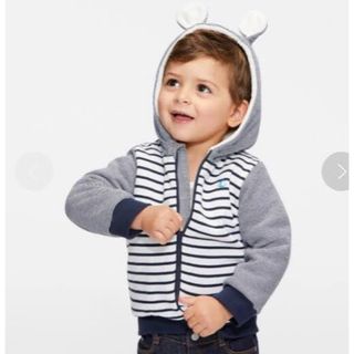 プチバトー(PETIT BATEAU)の【美品】petit bateau 裏起毛パーカー　耳付き❤️(ジャケット/コート)