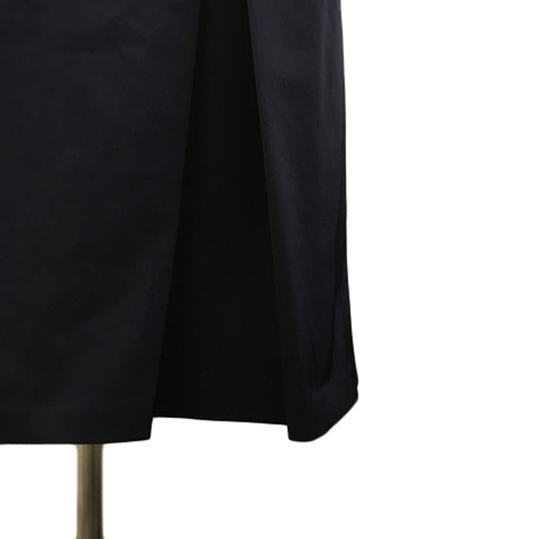 ROPE’(ロペ)のロペ スカート 台形 膝丈 無地 リボン タック ウエストゴム 38 紺 レディースのスカート(ひざ丈スカート)の商品写真