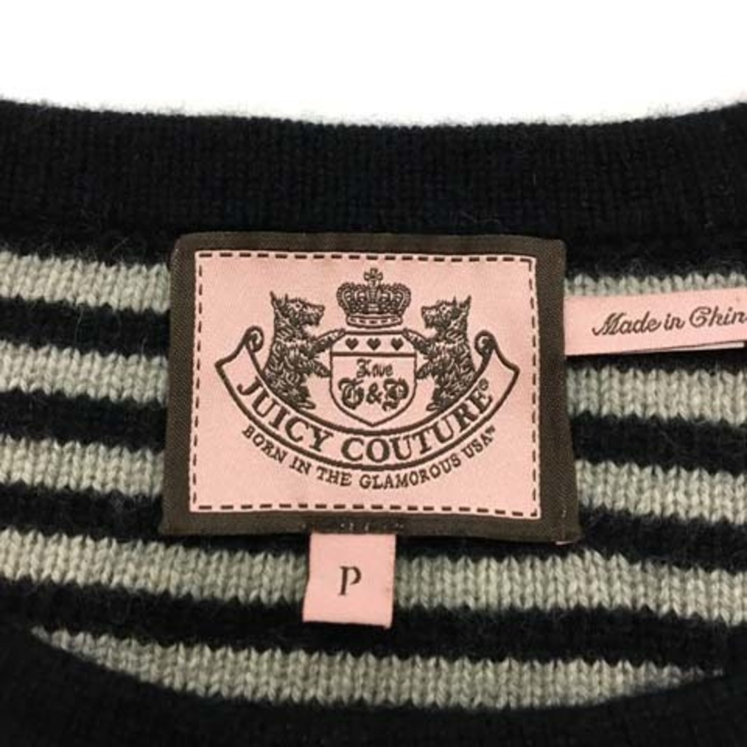 Juicy Couture(ジューシークチュール)のジューシークチュール セーター ニット チュニック 七分袖 P グレー 黒 レディースのトップス(ニット/セーター)の商品写真
