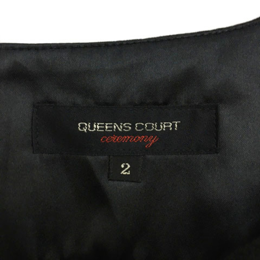 QUEENS COURT(クイーンズコート)のクイーンズコート ワンピース ひざ丈 レース ウール ナイロン 半袖 2 黒 レディースのワンピース(ひざ丈ワンピース)の商品写真