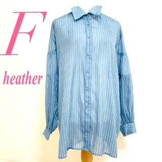 ヘザー(heather)のheather　ヘザー　長袖ブラウス　ストライプ　シアー(シャツ/ブラウス(長袖/七分))