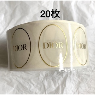 ディオール(Dior)のディオール ラッピング用シール ステッカー 20枚 楕円形 クリア×ゴールドロゴ(ラッピング/包装)