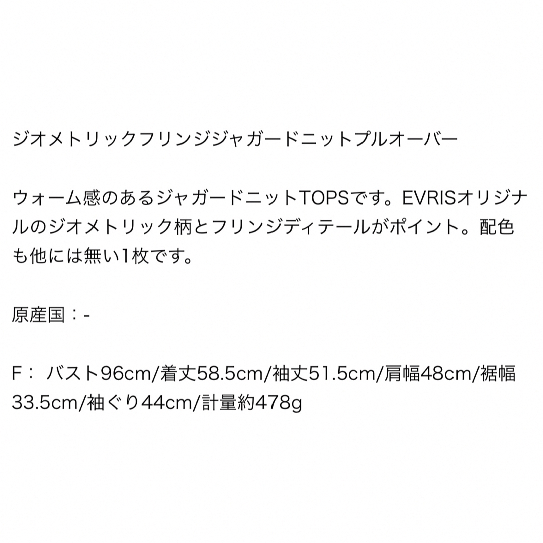 EVRIS - EVRIS ジオメトリックフリンジジャガードニットプルオーバーの