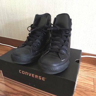 コンバース(CONVERSE)の☆最終価格☆【CONVERSE】レザーオールスターハイ BLACKモノクローム(スニーカー)