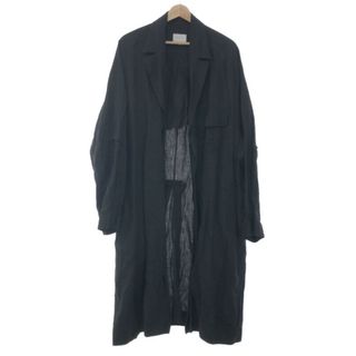 アンデコレイテッドマン(undecorated MAN)のundecorated MAN アンデコレイテッド マン 18SS WASHED LINEN DETECTIVE COAT オーバーサイズリネンコート ブラック 2(その他)