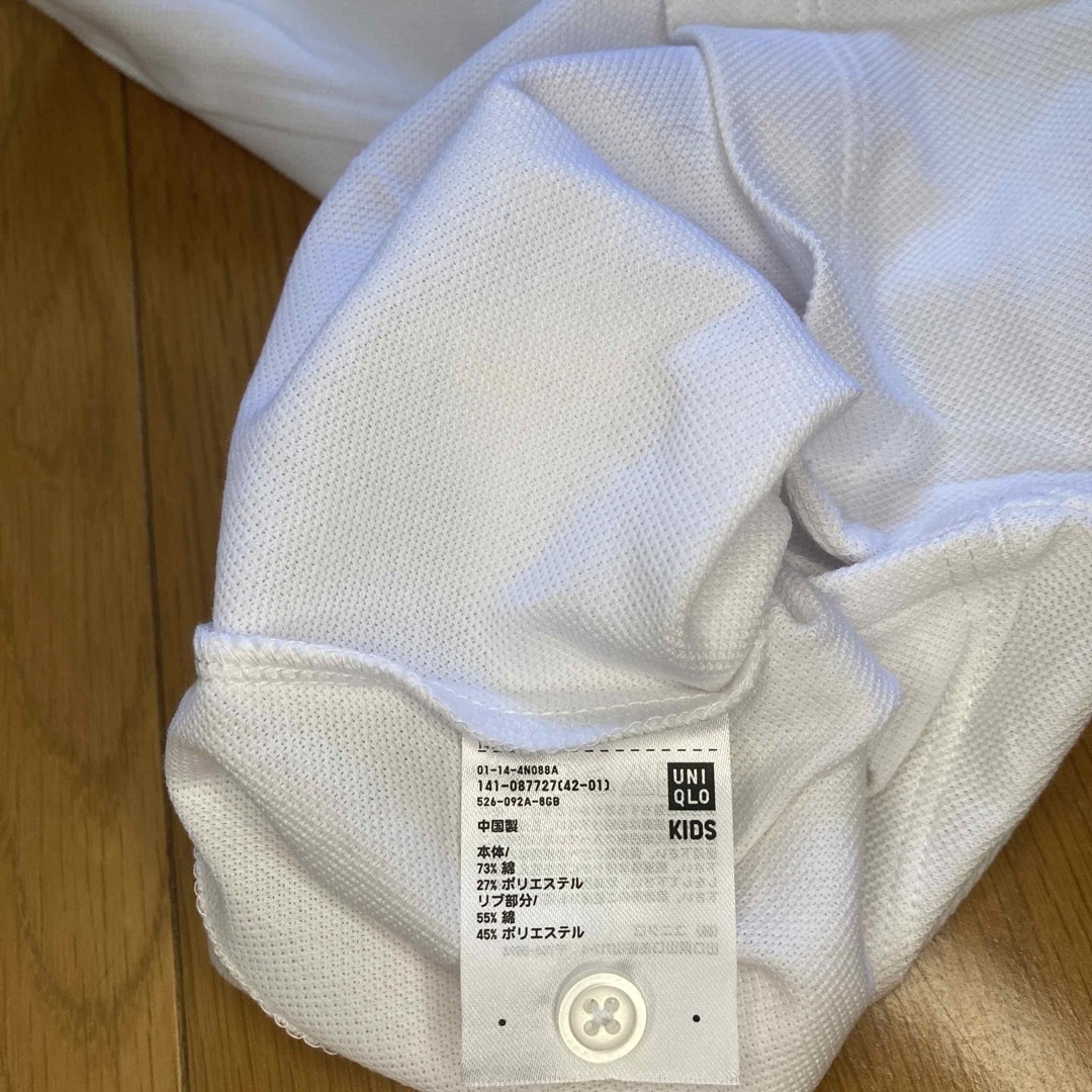 UNIQLO(ユニクロ)のUNIQLO  白ポロシャツ　　120 キッズ/ベビー/マタニティのキッズ服男の子用(90cm~)(Tシャツ/カットソー)の商品写真