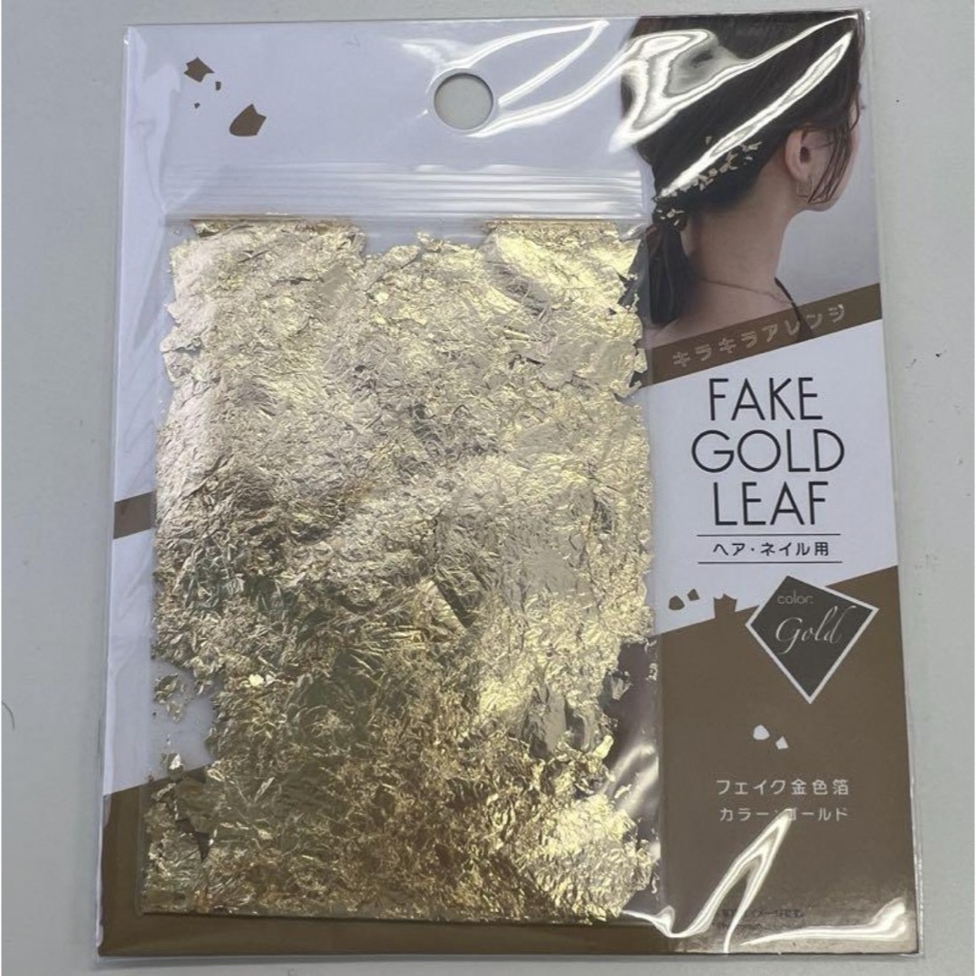 新品★FAKE GOLD LEAF 金箔ゴールド ヘアネイル用 レディースのヘアアクセサリー(その他)の商品写真